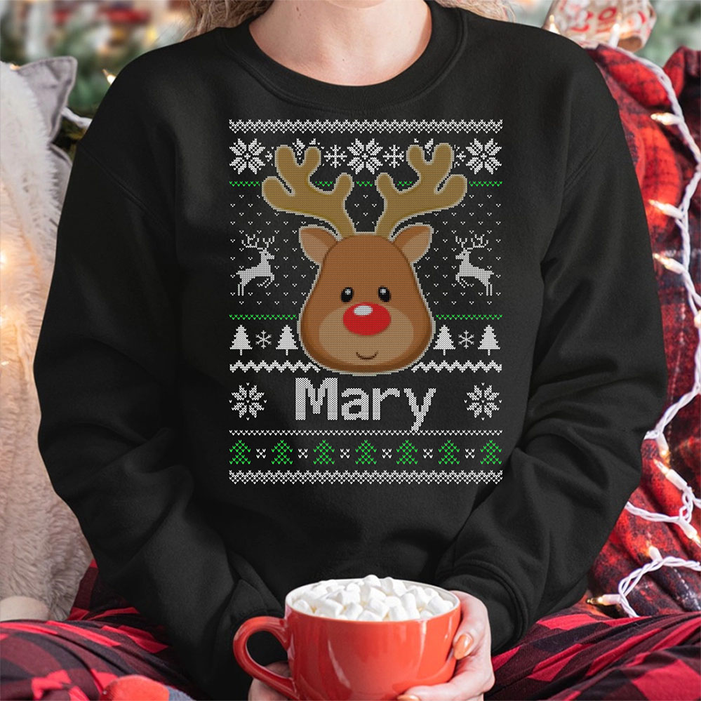 Custom Name Matching Family Ugly Christmas Sweatshirt 2
